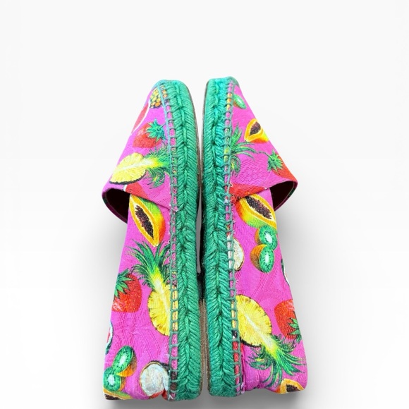Dolce & Gabbana Pink Vibrant Colorful Tropical Fruit Espadrilles EU 38 US 8 - Picture 11 of 14